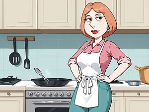 AI Generated Futanari Lois Griffin from Family Guy.