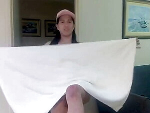 asian trans anairb doing sexy dance towel games
