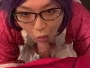 Japanese Crossdresser Yuuki cosplay blowjob