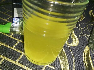 TALA hejazi pise in glass and drink it