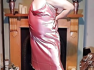 Hot Crossdresser cumdump Nottstvslut in super shiny slippery satin.