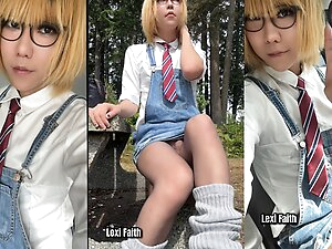 Cute asian femboy Lexi Faith outdoor nudity