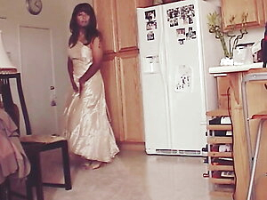 Feels like floating on air as I wear this gorgeous gown. Proudly showing you such a beautiful outift knowing that you want to get under it spacious skirt and loose yourself in your pleasures. For sure you will enjoy my clitty cock as it says hello.