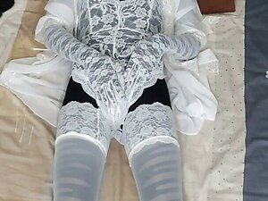 doll with white lace lingerie
