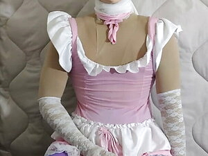 pink maid doll and her big nylon clit