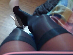 sexy Black stockings and mini dress