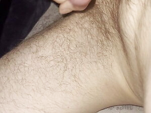 Hairy boy Cums all over his skinny belly